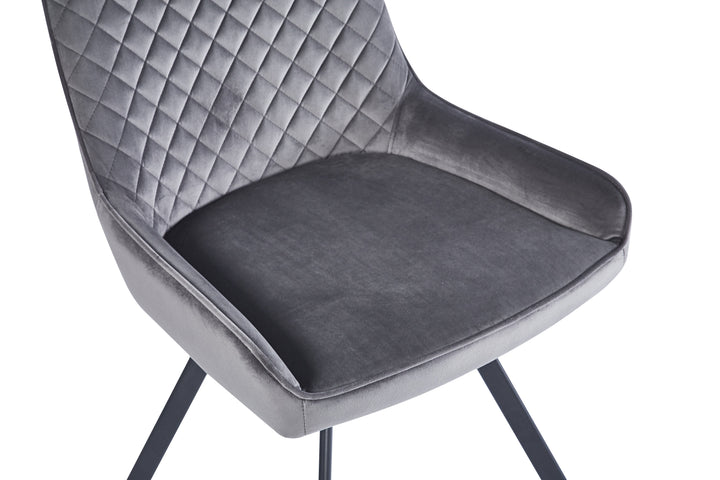Nova 160-240cm Grey Matt Ceramic Marble Side Extending Dining Table With Velvet Dining Chairs