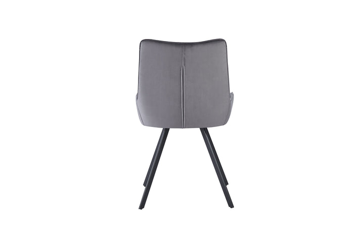 Nova 160-240cm Grey Matt Ceramic Marble Side Extending Dining Table With Velvet Dining Chairs