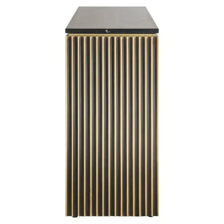 Richmond Interiors Les Arcs Brushed Gold 3 Door Sideboard