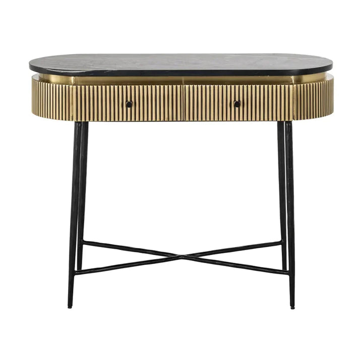 Richmond Interiors Ironville Golden 2 Drawer Console Table