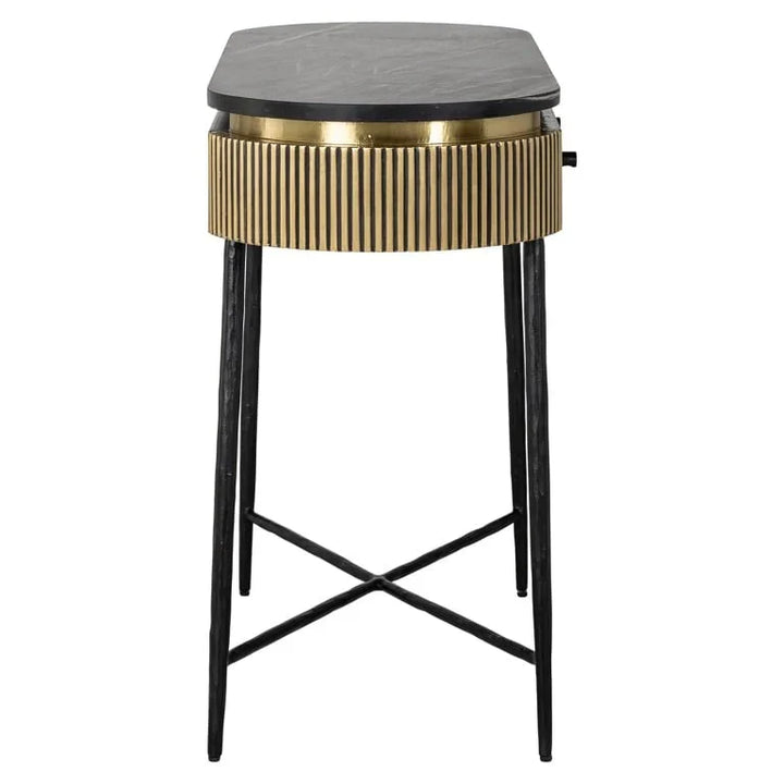 Richmond Interiors Ironville Golden 2 Drawer Console Table