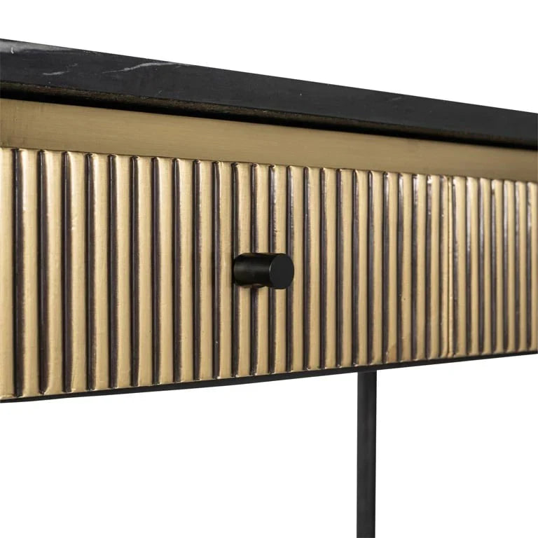 Richmond Interiors Ironville Golden 2 Drawer Console Table