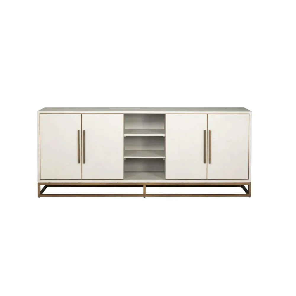 Richmond Interiors Whitebone Brass 4 Door Sideboard