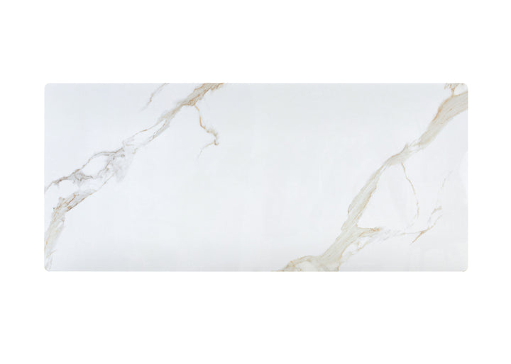 Rinato 180cm Walnut & White/Sunset Cloud Vein Ceramic Marble Dining Table