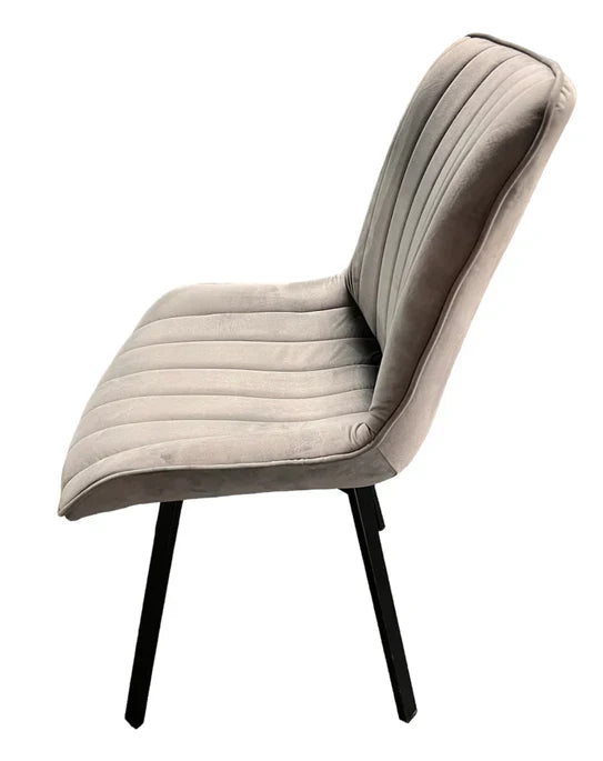 Bentley 90cm Gold/Grey Ceramic Marble Round Dining Table With Black Base + Roco 360º Grey Velvet Dining Chairs