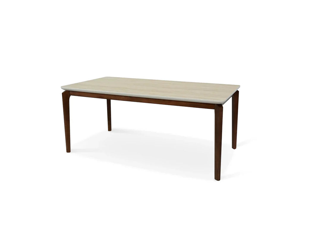 Ronda 180cm Italian Walnut & Travertine Ceramic Marble Dining Table