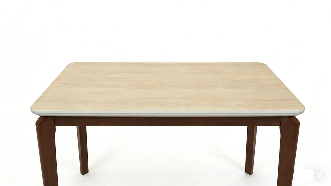 Ronda 120cm Italian Walnut & Travertine Ceramic Marble Dining Table