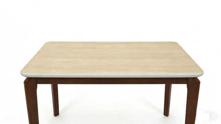 Ronda 120cm Italian Walnut & Travertine Ceramic Marble Dining Table