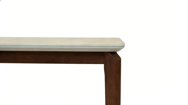 Ronda 120cm Italian Walnut & Travertine Ceramic Marble Dining Table