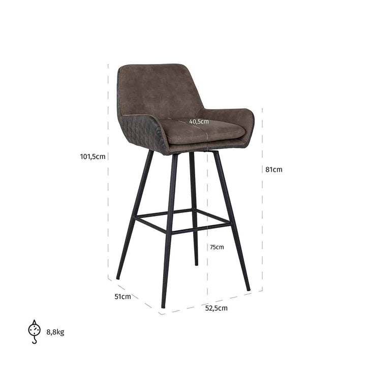 Richmond Linsey Swivel Bar Stool-Belmont Interiors