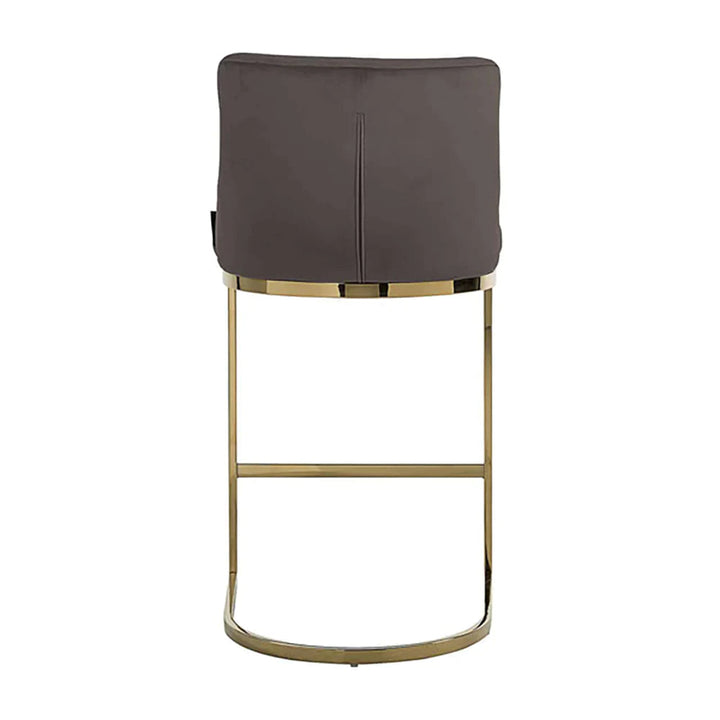 Richmond Bolton Velvet Gold & Stone Bar Stool-Belmont Interiors