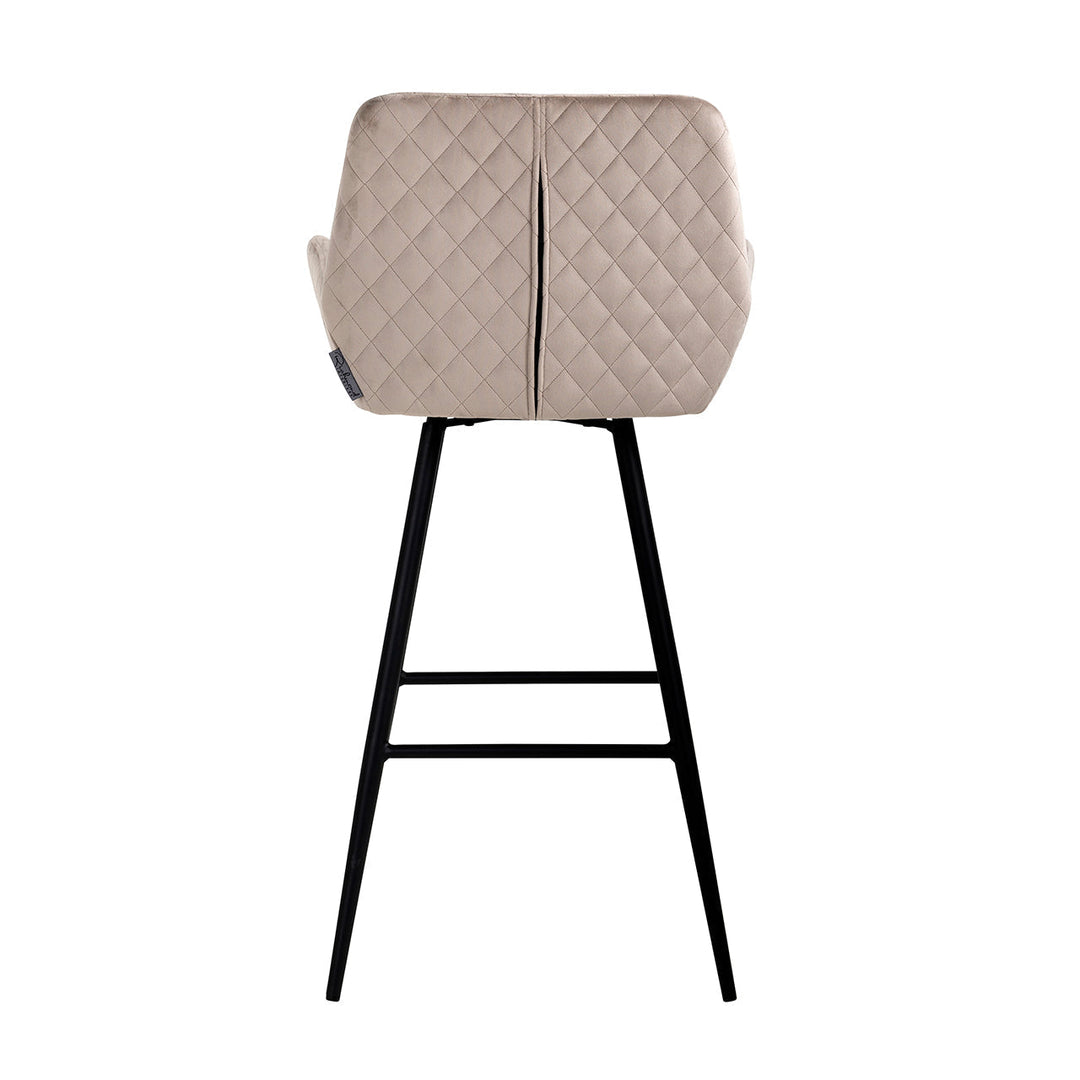Richmond Linsey Swivel Bar Stool In Khaki Velvet-Belmont Interiors