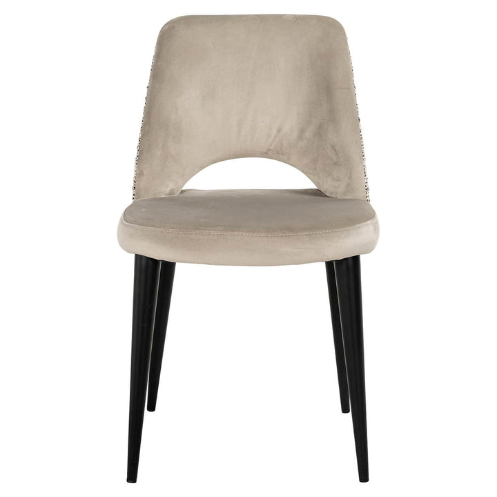 Richmond Interiors Tabitha Taupe Khaki Velvet Dining Chair