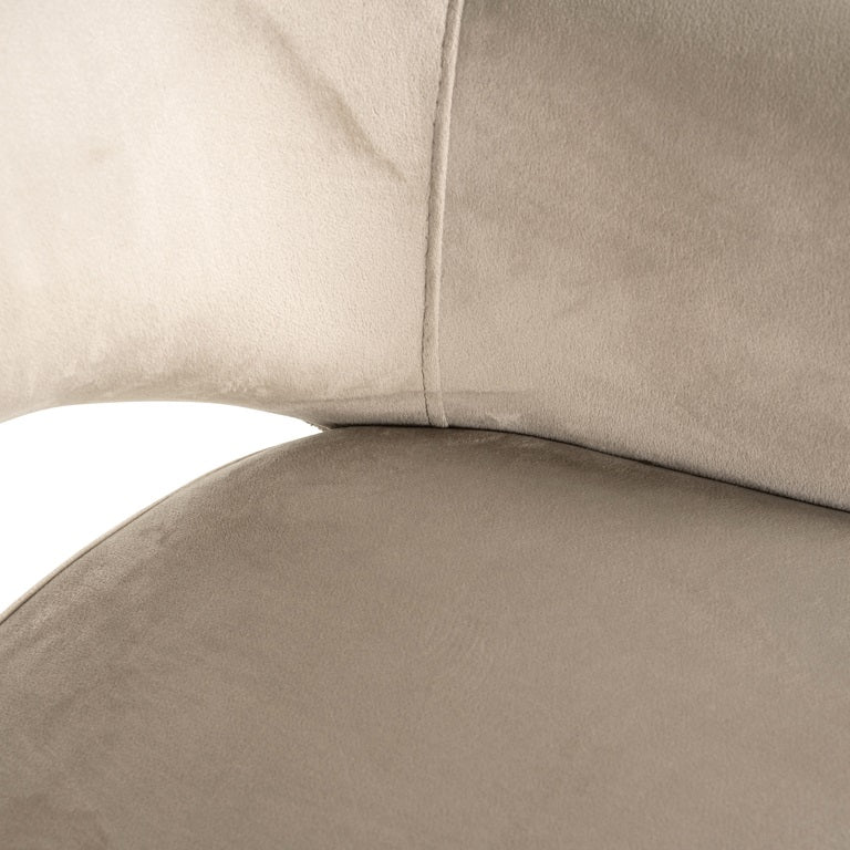 Richmond Interiors Giovanna Trendy Taupe Khaki Velvet Dining Chair