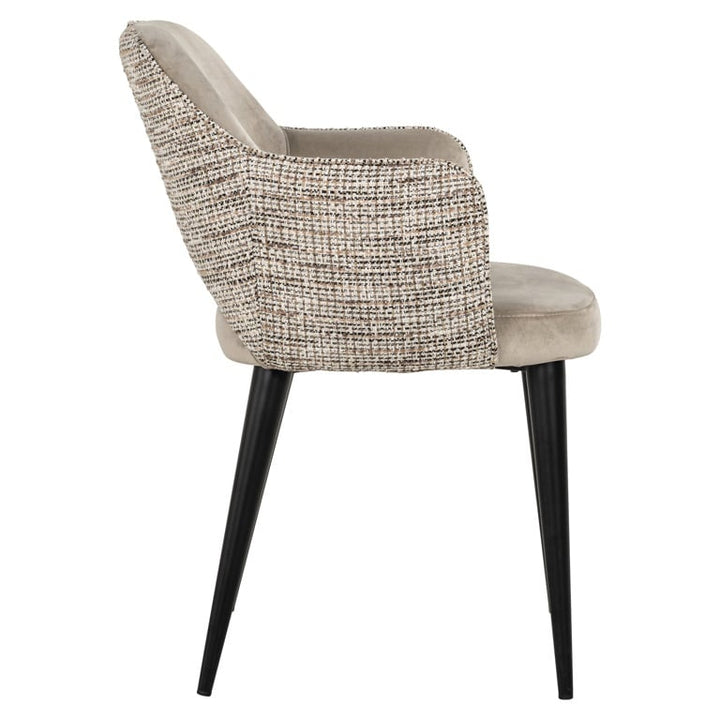 Richmond Interiors Giovanna Trendy Taupe Khaki Velvet Dining Chair