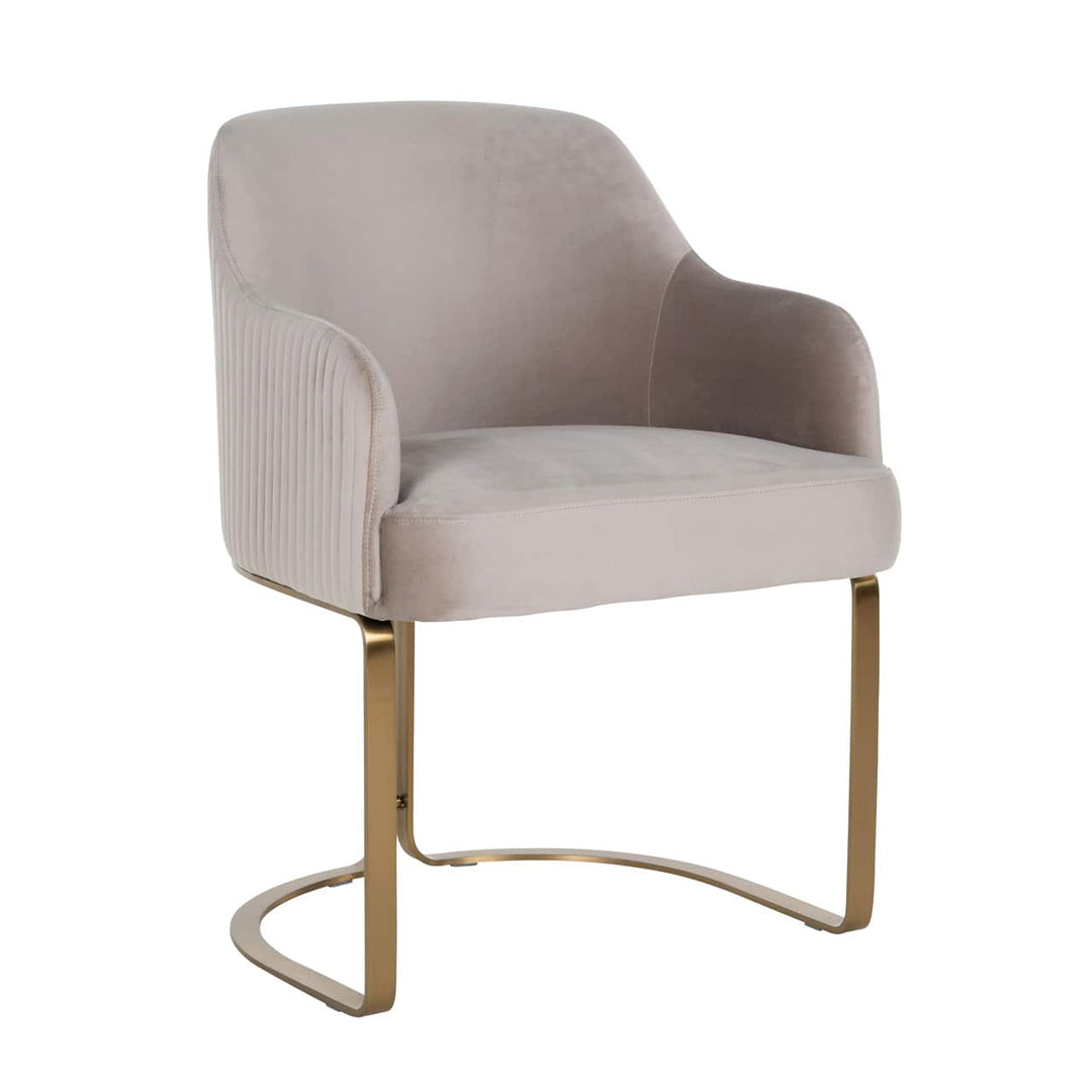 Richmond Interiors Hadley Taupe Khaki Velvet & Gold Chair