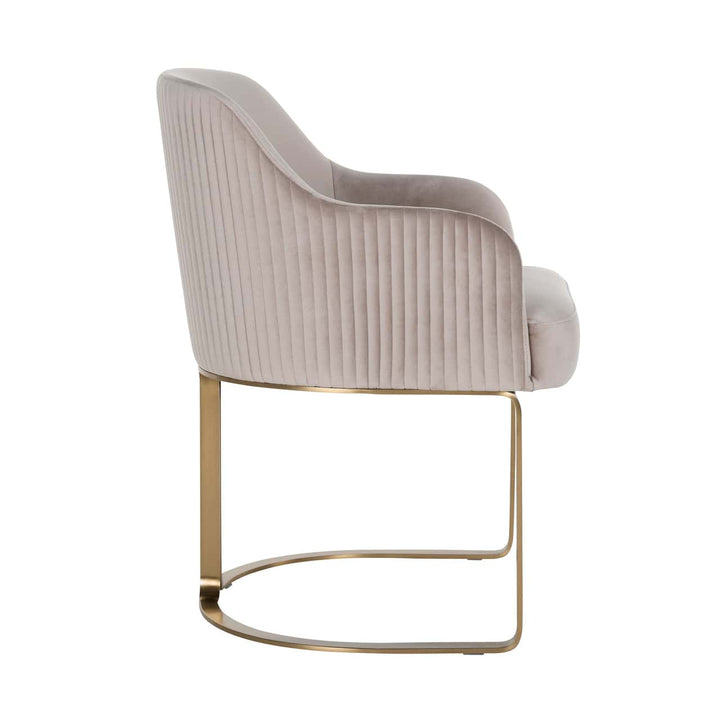 Richmond Interiors Hadley Taupe Khaki Velvet & Gold Chair