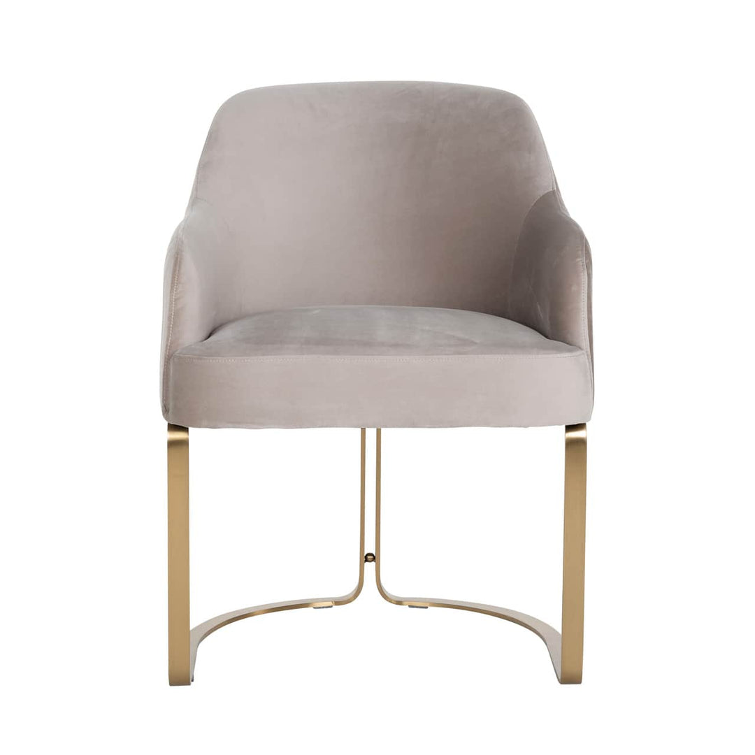 Richmond Interiors Hadley Taupe Khaki Velvet & Gold Chair