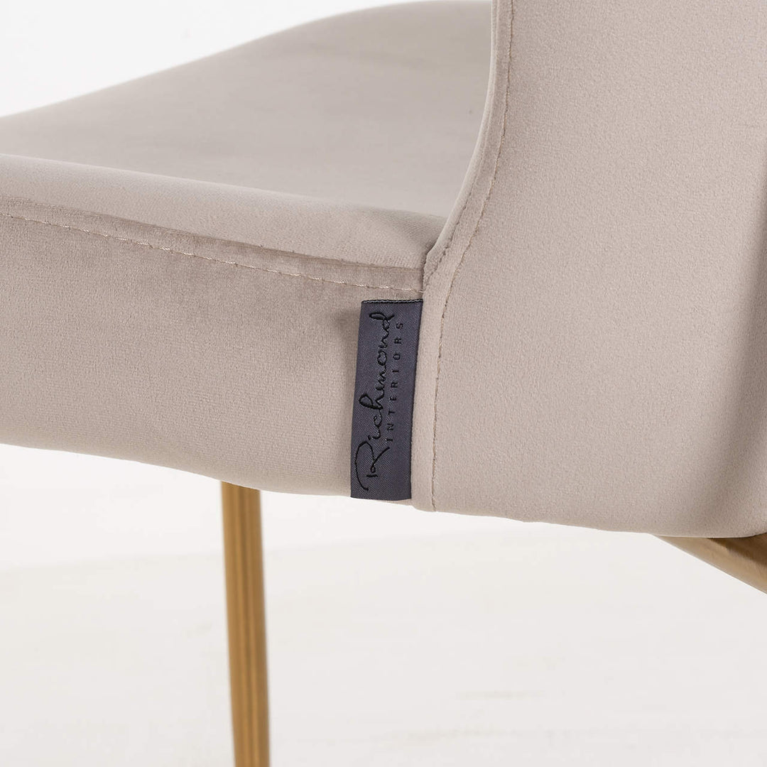Richmond Interiors Odessa Taupe Khaki Velvet Dining Chair