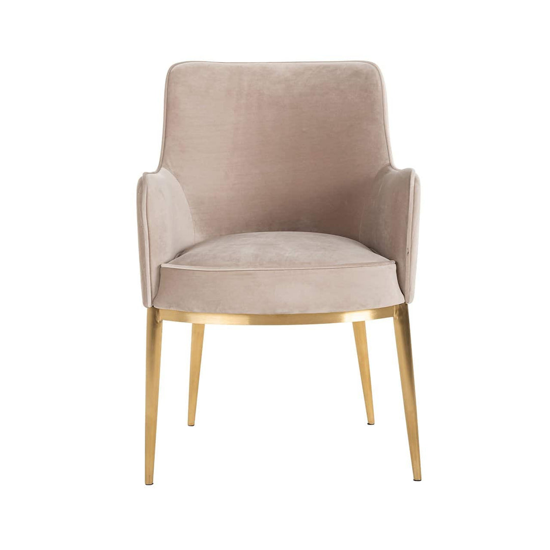 Richmond Interiors Breeze Taupe Khaki Velvet Brushed Gold Bucket Chair