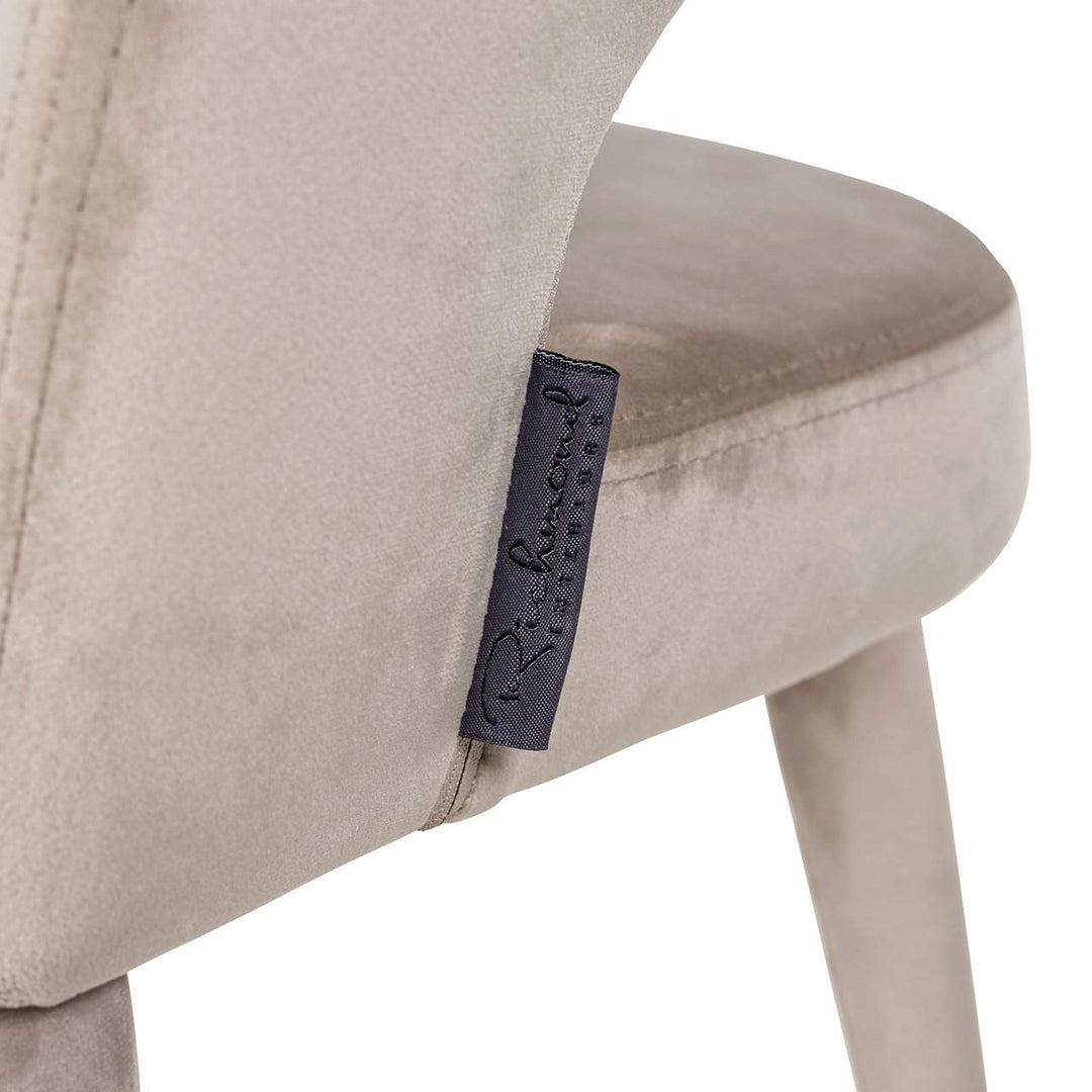 Richmond Interiors Ava Taupe Khaki Velvet Gold Tips Dining Chair