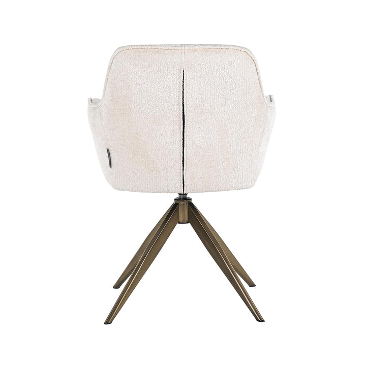 Richmond Interiors Aline Bergen White Chenille & Gold Swivel Chair