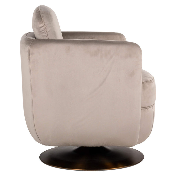 Richmond Interiors Turner Taupe Khaki Velvet Swivel Armchair