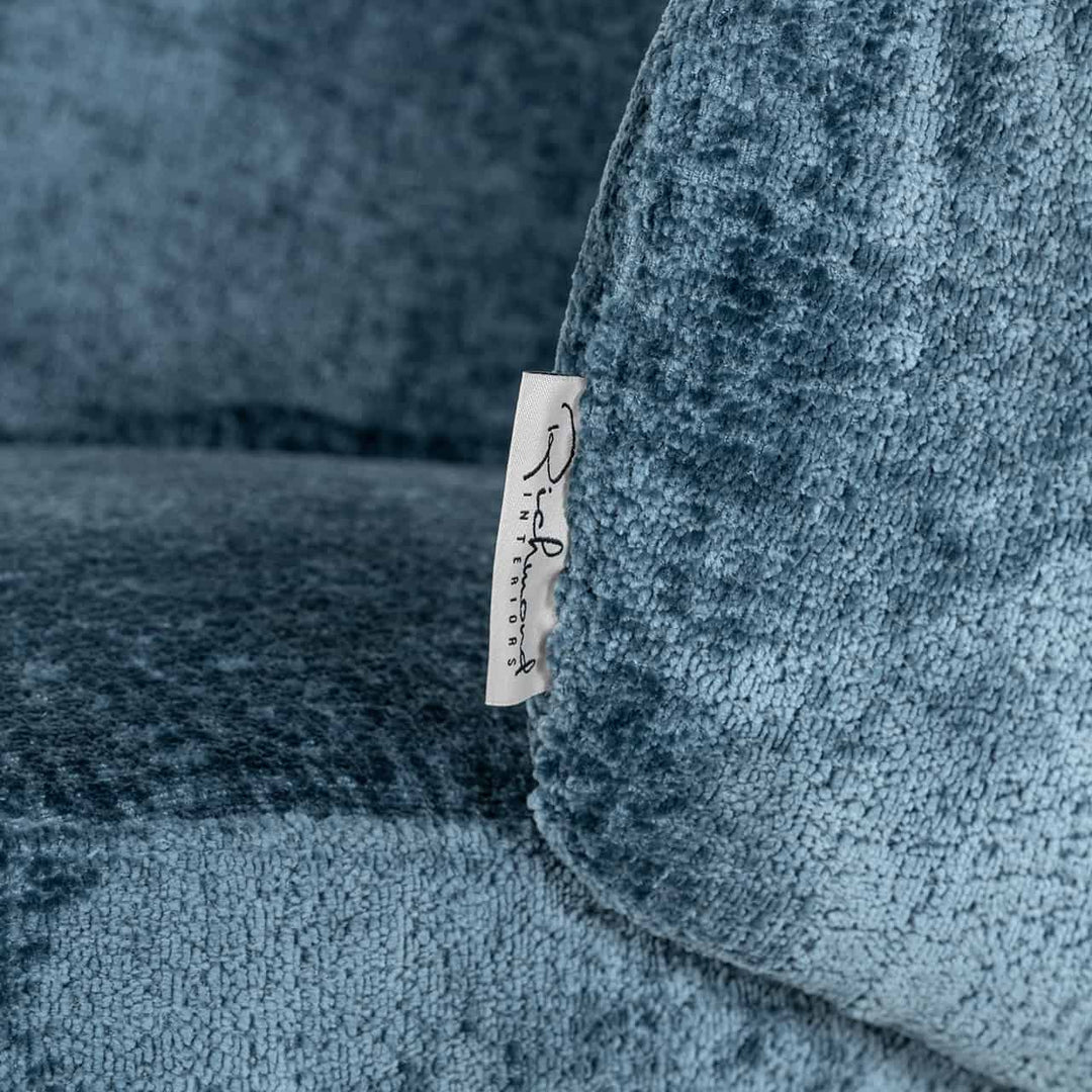 Richmond Interiors Amphara Ocean Blue Chenille Bucket Chair