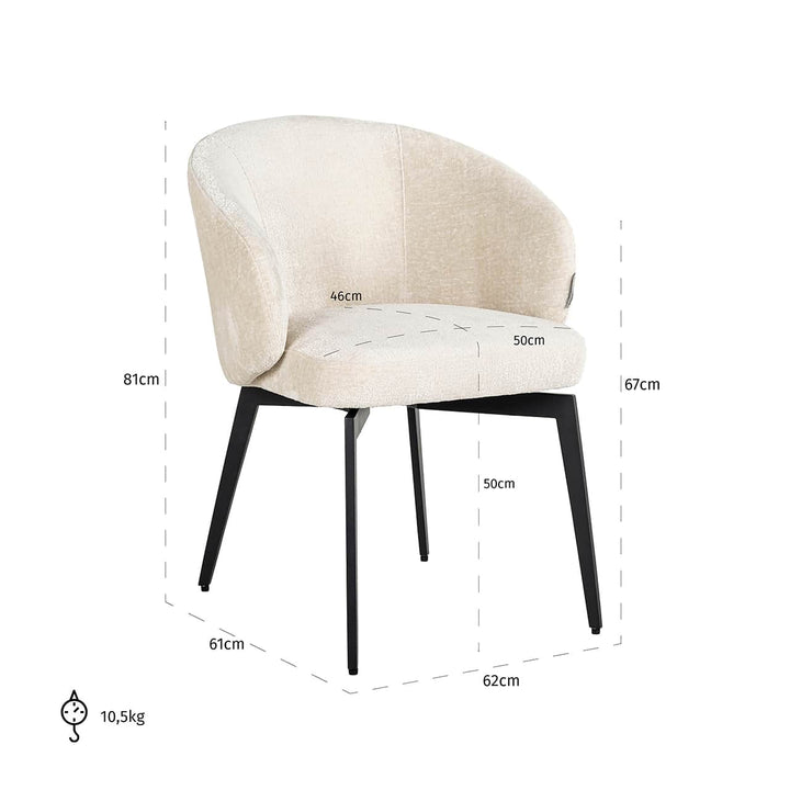 Richmond Interiors Amphara Bergen White Chenille Bucket Chair