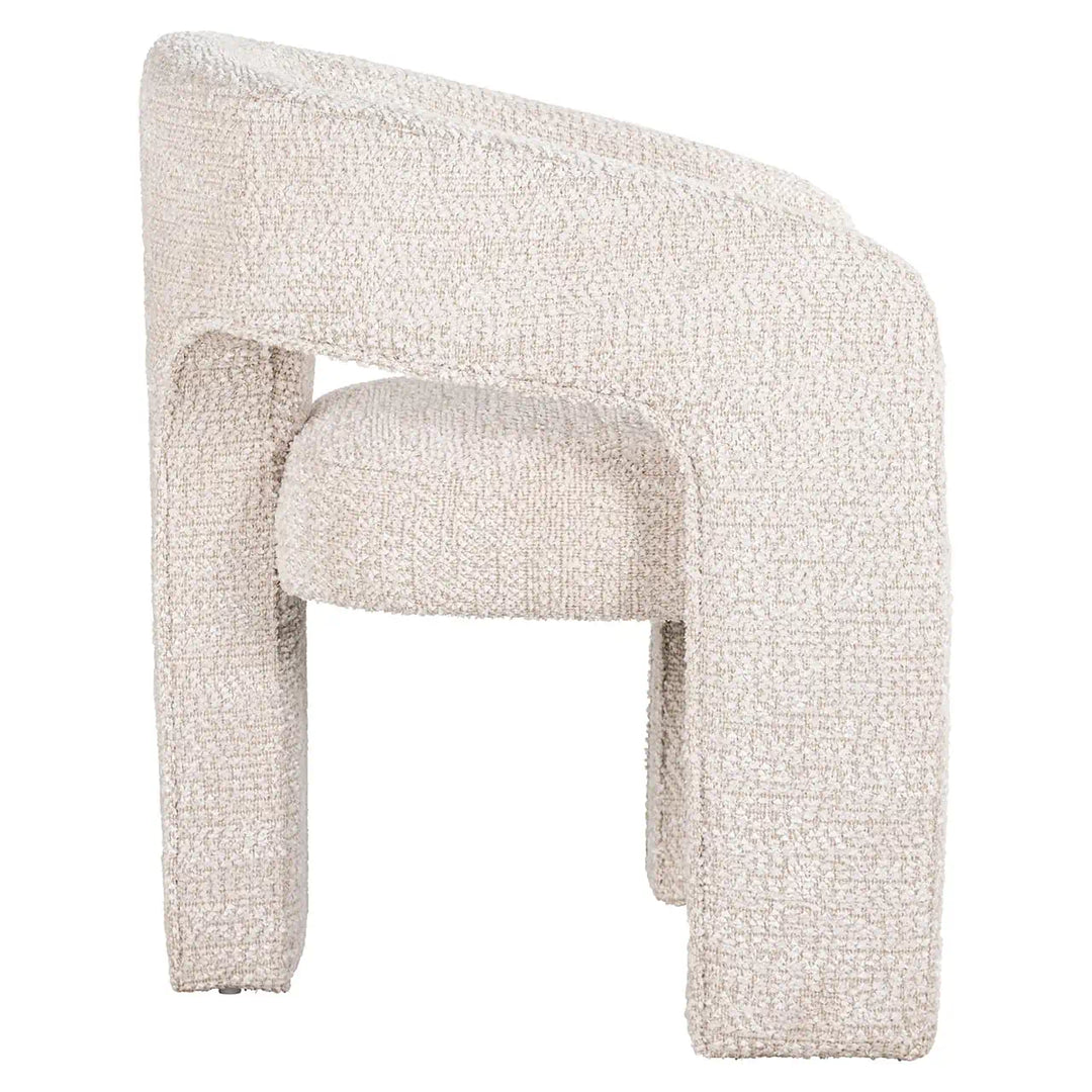 Richmond Interiors Belle Lovely Cream Boucle Fabric Dining Chair