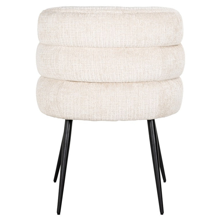 Richmond Interiors Stella Niagara Cream Chenille Rounded Back Dining Chair