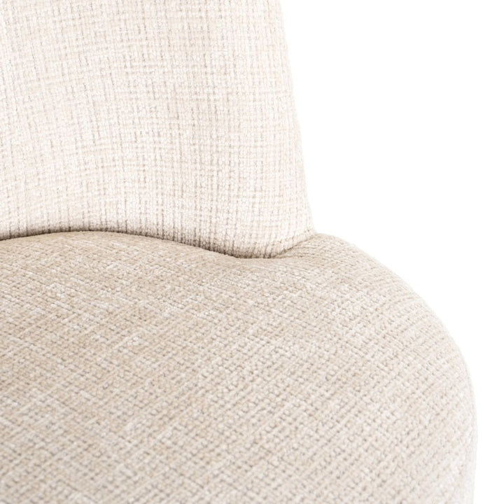 Richmond Interiors Stella Niagara Cream Chenille Rounded Back Dining Chair