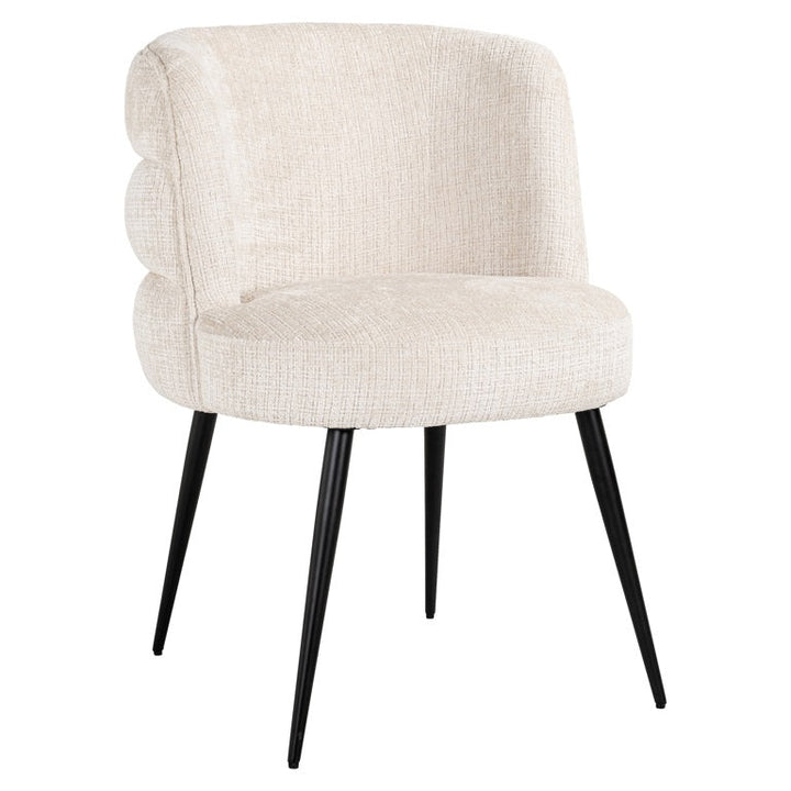 Richmond Interiors Stella Niagara Cream Chenille Rounded Back Dining Chair