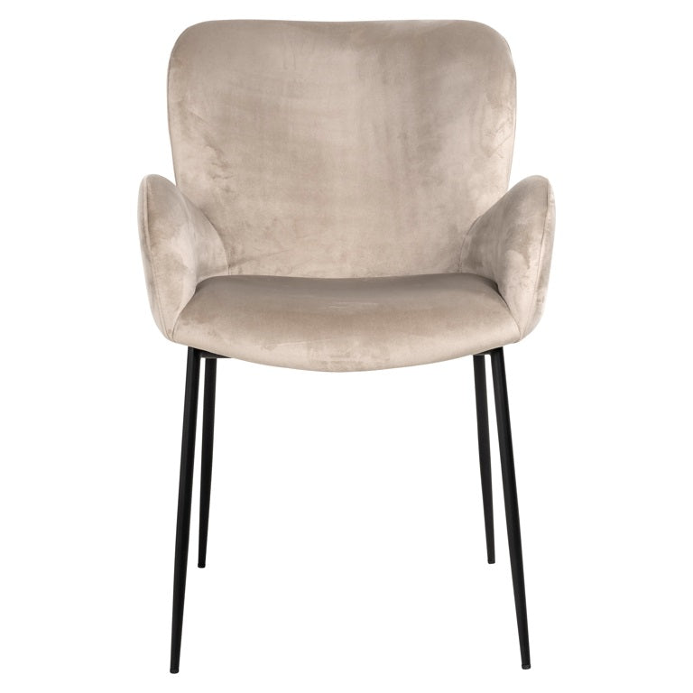 Richmond Interiors Amber Taupe Khaki Velvet Dining Chair