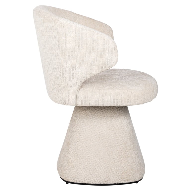 Richmond Interiors Gatsbi Niagara Cream Chenille Rounded Back Stool Dining Chair