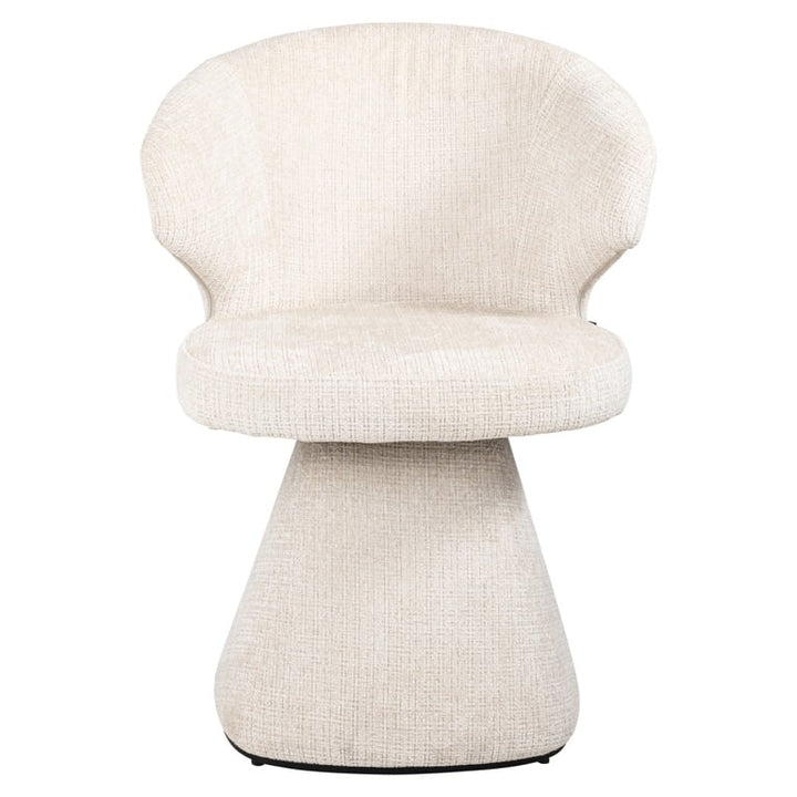 Richmond Interiors Gatsbi Niagara Cream Chenille Rounded Back Stool Dining Chair