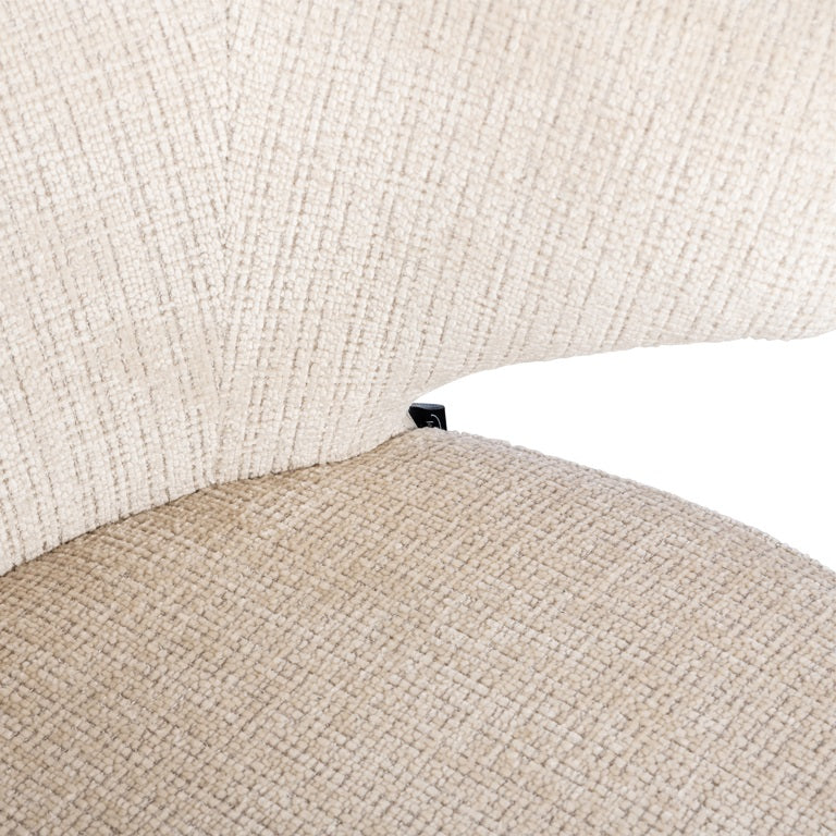 Richmond Interiors Gatsbi Niagara Cream Chenille Rounded Back Stool Dining Chair