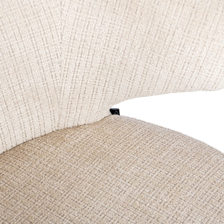Richmond Interiors Gatsbi Niagara Cream Chenille Rounded Back Stool Dining Chair