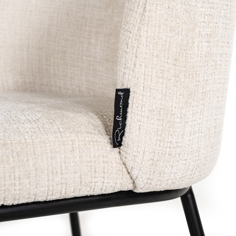 Richmond Interiors Elvi Cream Chenille Dining Chair
