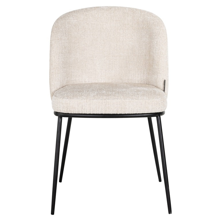 Richmond Interiors Elvi Cream Chenille Dining Chair