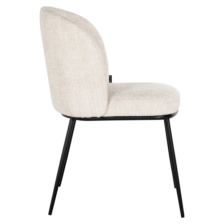 Richmond Interiors Elvi Cream Chenille Dining Chair