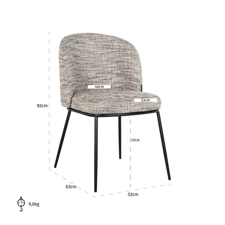 Richmond Interiors Elvi Mixed Taupe Fabric Dining Chair