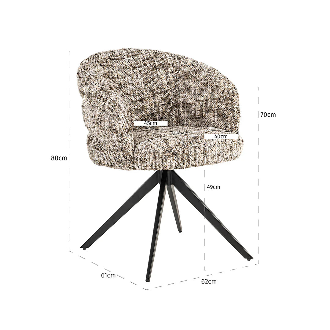 Richmond Interiors Serenity Brown Omara Swivel Chair