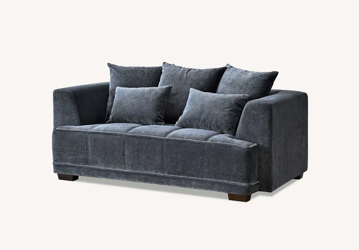 The Gracemary Steel Grey Boucle 3 + 2 Seater Premium Sofa Steel Boucle Fabric