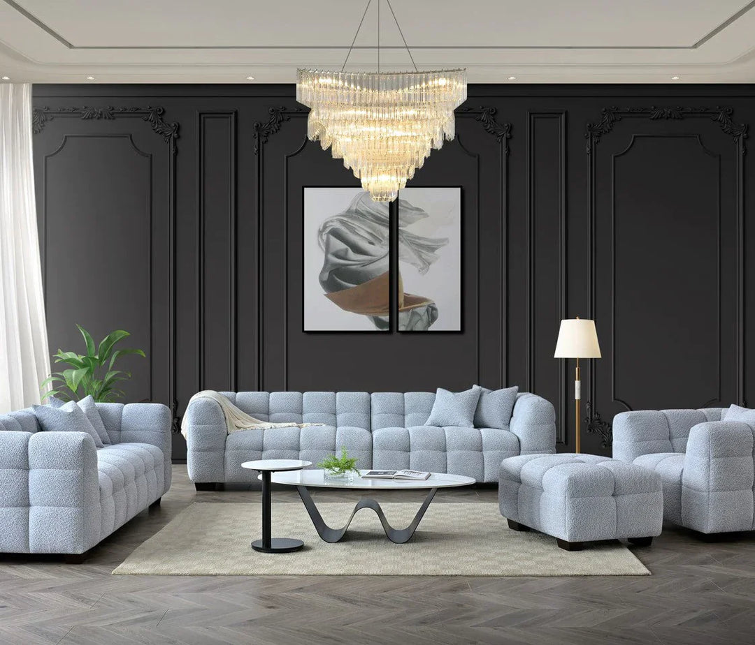 The Bubble Tribeca Pearl Boucle 3 Seater Premium Sofa Boucle Fabric