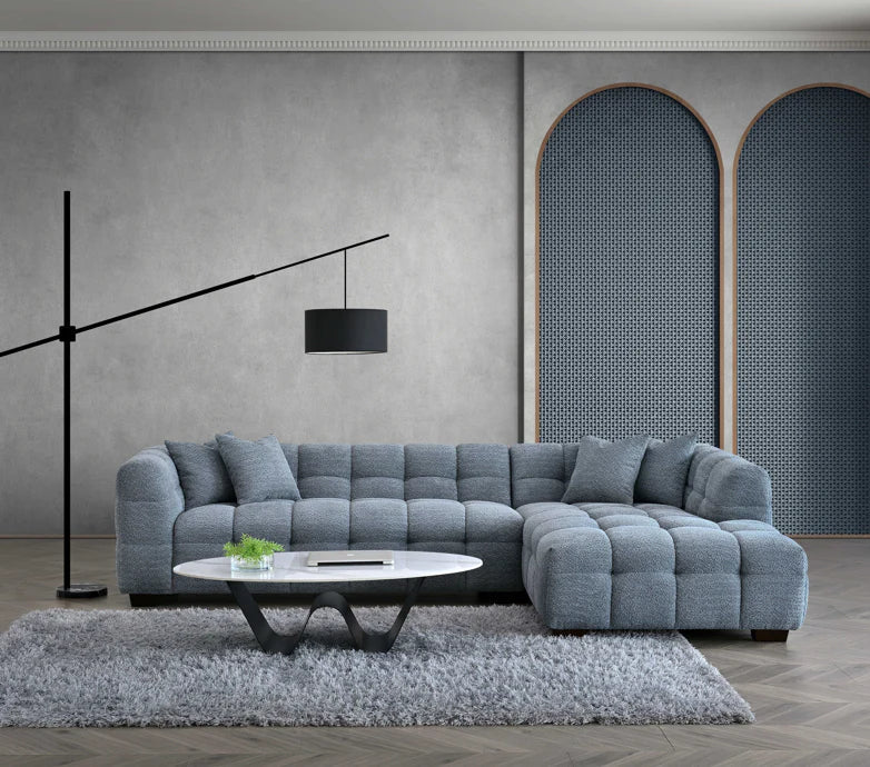 The Bubble Iron Boucle Fabric Right Hand Corner Tribeca Sofa