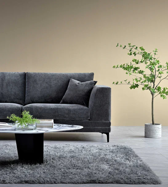 The Harlow Steel Grey Boucle 3 Seater Premium Sofa Steel Boucle Fabric