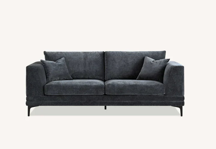 The Harlow Steel Grey Boucle 3 + 2 Seater Premium Sofa Steel Boucle Fabric