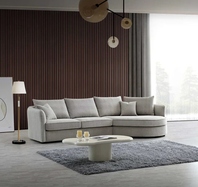 The Pebble Taupe Boucle Corner Premium Sofa Fabric