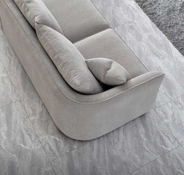 The Pebble Taupe Boucle Corner Premium Sofa Fabric